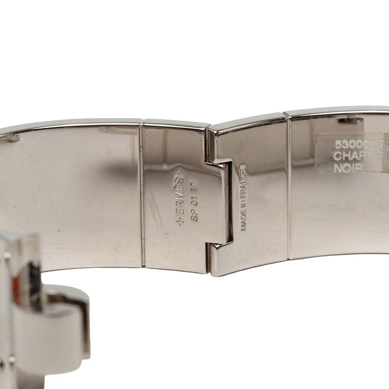 Hermes Bracelet Bangle Silver Black Noir Metal Enamel — view 6