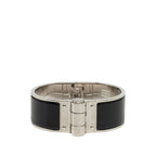 Hermes Bracelet Bangle Silver Black Noir Metal Enamel