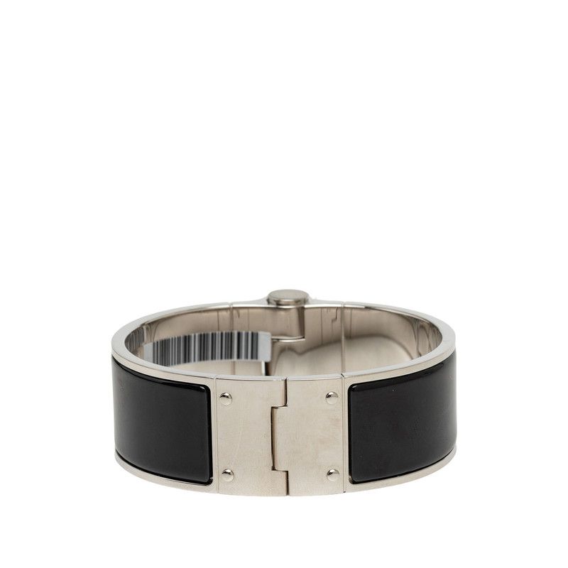 Hermes Bracelet Bangle Silver Black Noir Metal Enamel — view 3