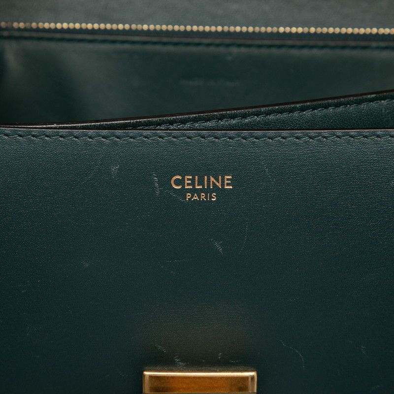 Celine Classic Box Crossbody Shoulder Bag Green Leather — view 7