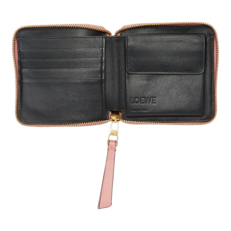 Loewe Anagram Puzzle Zip Around Bifold Wallet Pink Leather — view 6