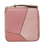 Loewe Anagram Puzzle Zip Around Bifold Wallet Pink Leather