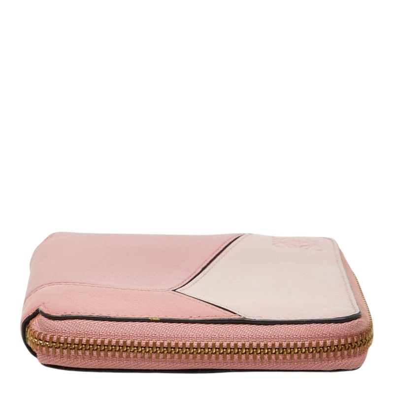 Loewe Anagram Puzzle Zip Around Bifold Wallet Pink Leather — view 3