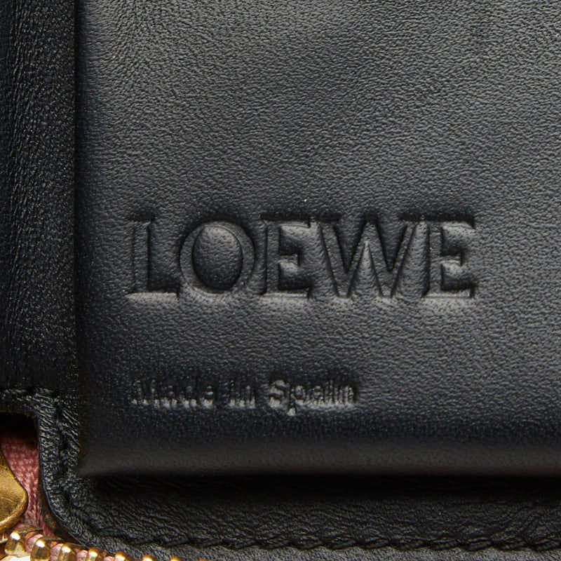 Loewe Anagram Puzzle Zip Around Bifold Wallet Pink Leather — view 8