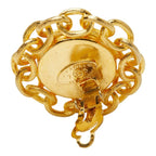 Chanel Circle Earrings Gold Brown Plated Tiger — view 4