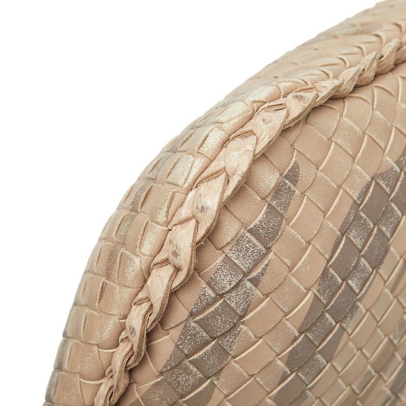 Bottega Veneta Intrecht Shoulder Bag Beige Brown Leather — view 5
