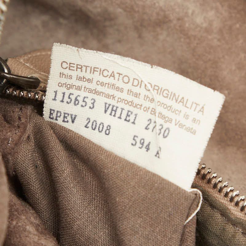 Bottega Veneta Intrecht Shoulder Bag Beige Brown Leather — view 8