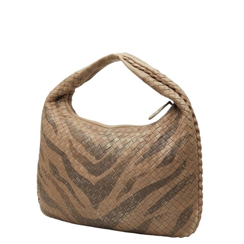 Bottega Veneta Intrecht Shoulder Bag Beige Brown Leather — view 2