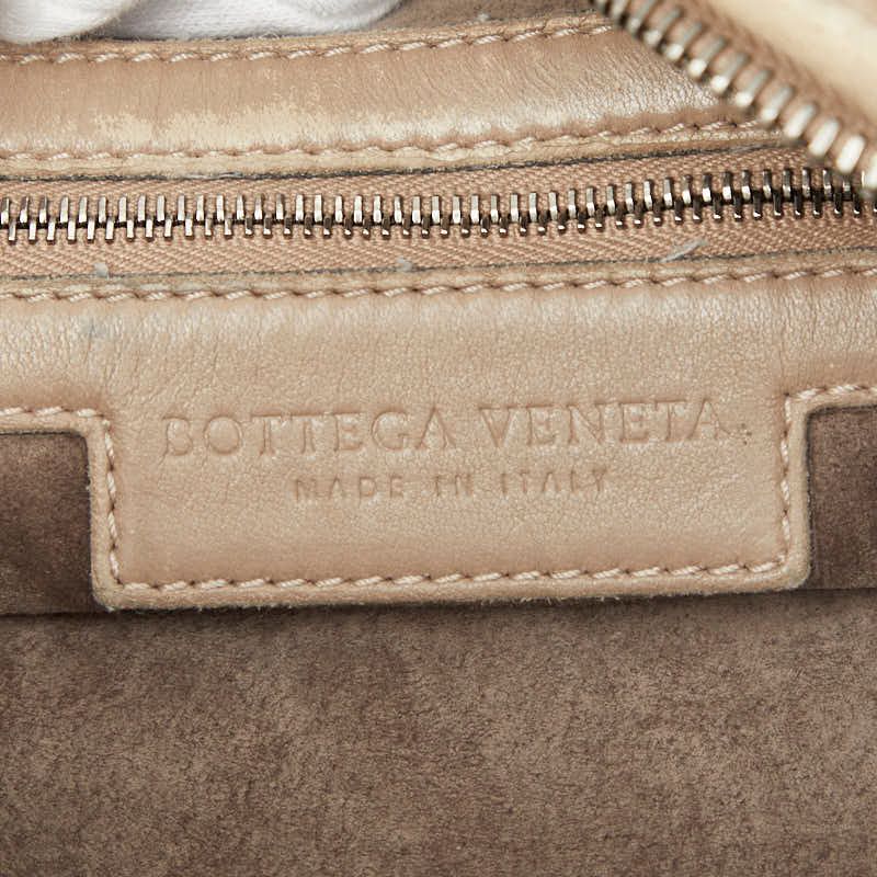 Bottega Veneta Intrecht Shoulder Bag Beige Brown Leather — view 7