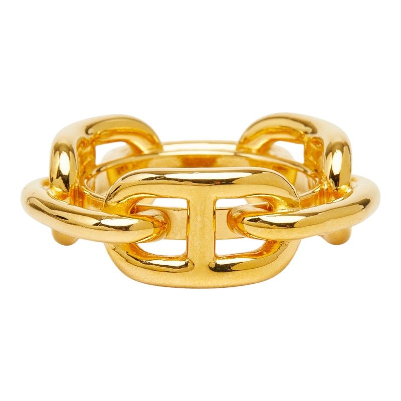 Hermes Chaine D'Ancre Legato Scarf Ring Gold Plated