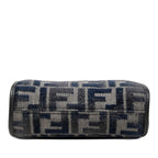 Fendi Zukka Nano Peekaboo Shoulder Bag Navy Canvas Leather — view 3