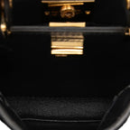 Fendi Zukka Nano Peekaboo Shoulder Bag Navy Canvas Leather — view 5