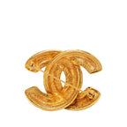 Chanel Vintage Quilted CC Logo Brooch Gold Plated — view 2