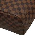 Louis Vuitton Damier Neverfull MM Tote Bag Brown Leather — view 6