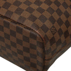 Louis Vuitton Damier Neverfull MM Tote Bag Brown Leather — view 4