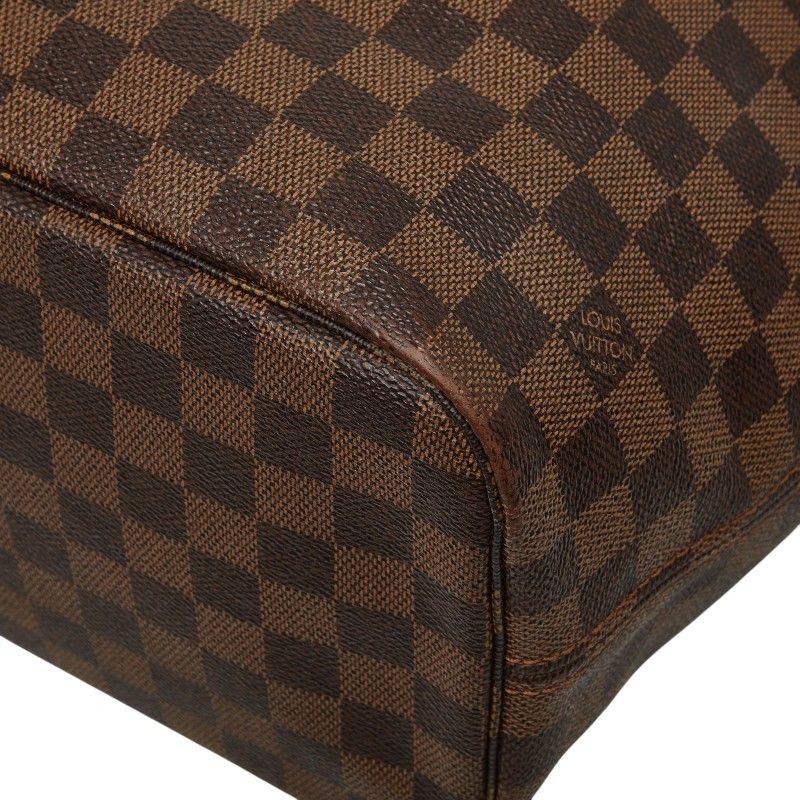 Louis Vuitton Damier Neverfull MM Tote Bag Brown Leather — view 4