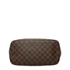 Louis Vuitton Damier Neverfull MM Tote Bag Brown Leather — view 3
