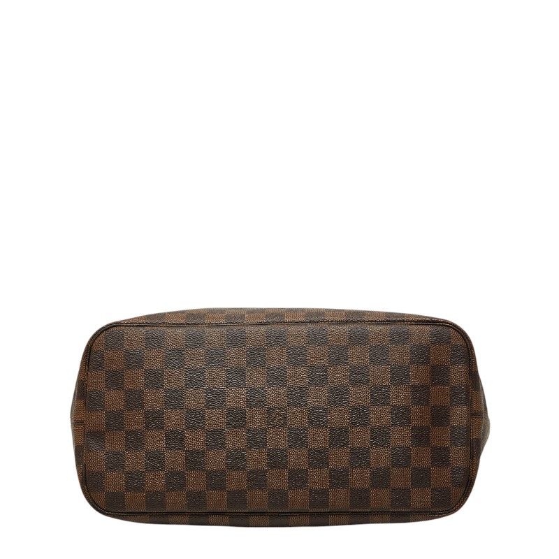 Louis Vuitton Damier Neverfull MM Tote Bag Brown Leather — view 3