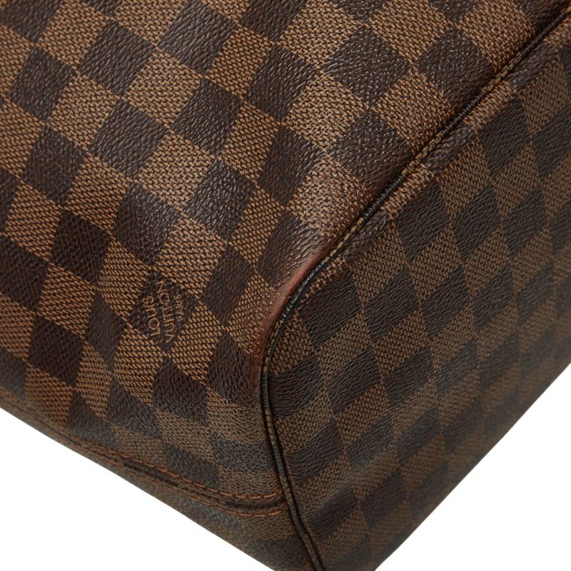 Louis Vuitton Damier Neverfull MM Tote Bag Brown Leather — view 5