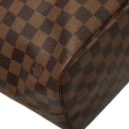 Louis Vuitton Damier Neverfull MM Tote Bag Brown Leather — view 5