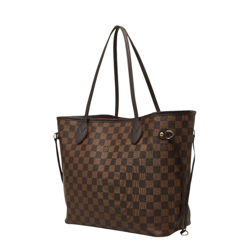 Louis Vuitton Damier Neverfull MM Tote Bag Brown Leather — view 2