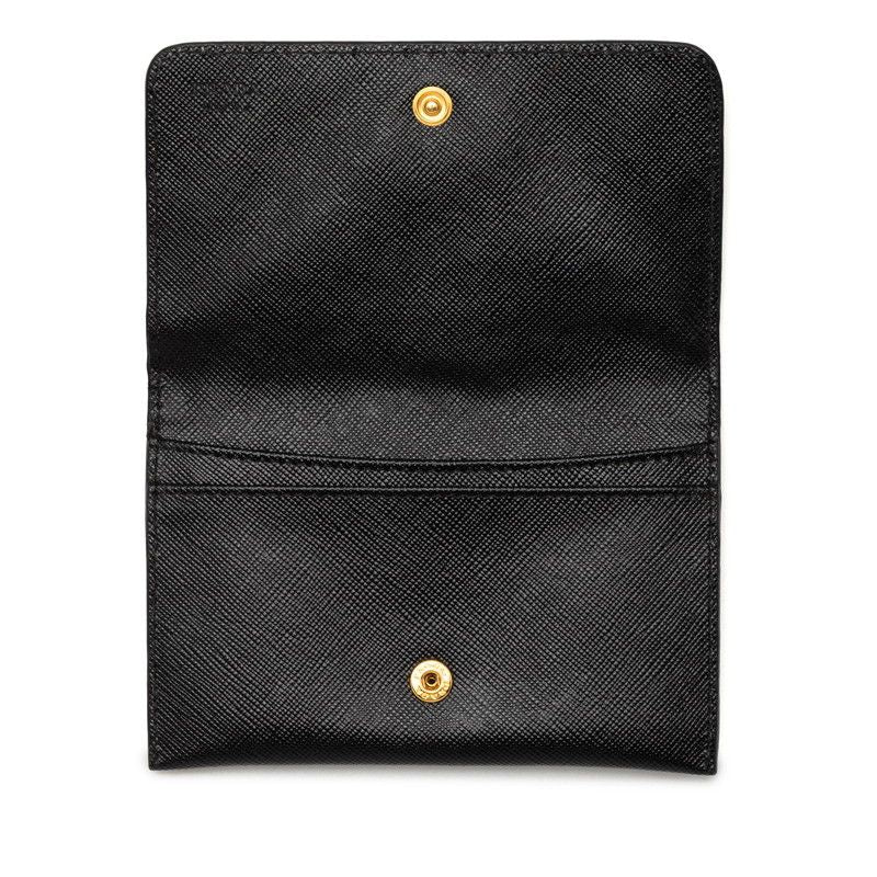 Prada Card Case Business Holder Black Saffiano Leather — view 4
