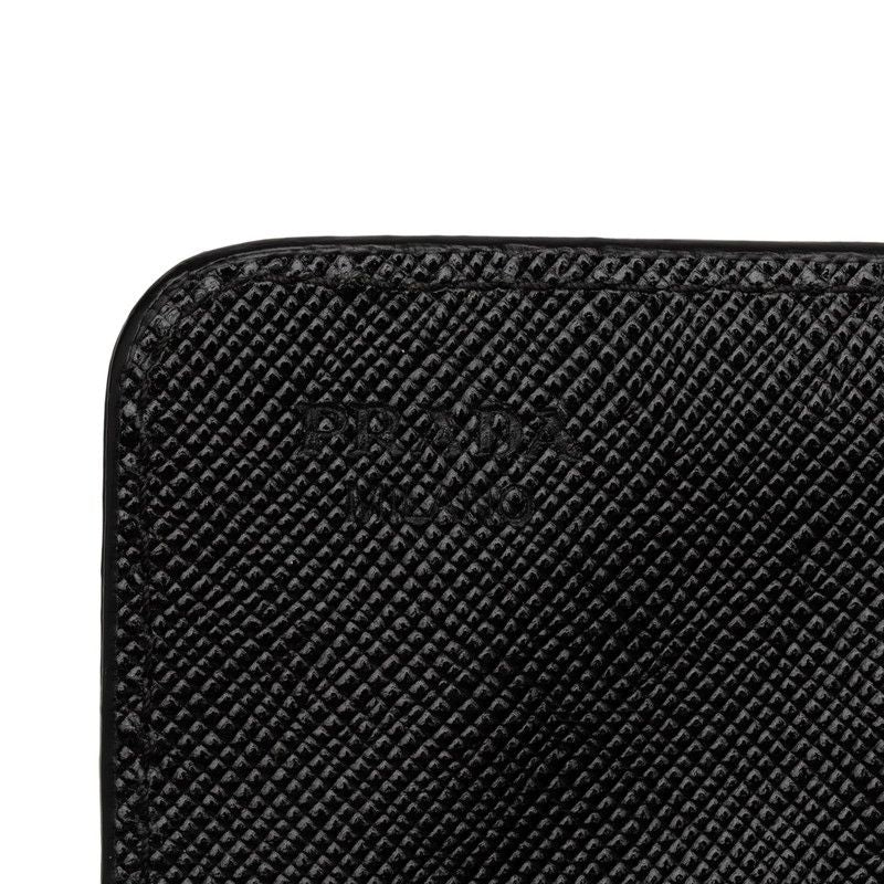 Prada Card Case Business Holder Black Saffiano Leather — view 5