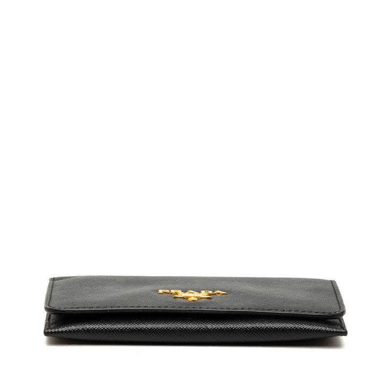 Prada Card Case Business Holder Black Saffiano Leather — view 3