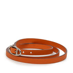 Hermes Hapi Triple Strand Bracelet Orange Leather Metal — view 2