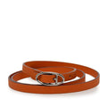 Hermes Hapi Triple Strand Bracelet Orange Leather Metal
