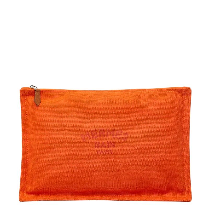 Hermes Yachting GM Pouch Orange Cotton Leather
