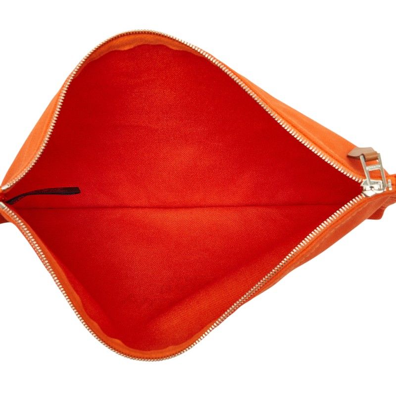 Hermes Yachting GM Pouch Orange Cotton Leather — view 6