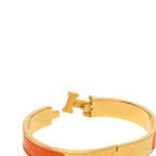 Hermes Click GM Enamel Bracelet Bangle Gold Orange Plating — view 4