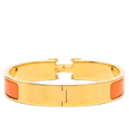 Hermes Click GM Enamel Bracelet Bangle Gold Orange Plating — view 3