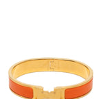 Hermes Click GM Enamel Bracelet Bangle Gold Orange Plating — view 5
