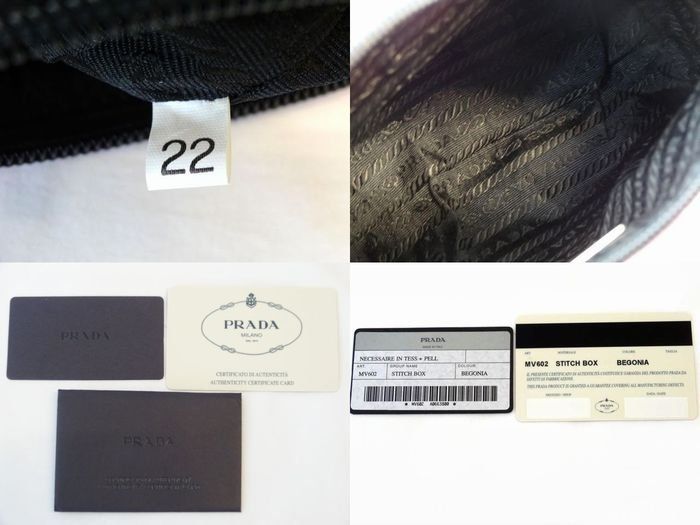 Prada Pouch Pink Nylon Makeup Case Clutch W/card — view 5