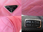 Prada Pouch Pink Nylon Makeup Case Clutch W/card — view 4