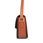 Celine Shoulder Bag Teen Triomphe Tan Canvas Calfskin — view 3