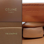 Celine Shoulder Bag Teen Triomphe Tan Canvas Calfskin — view 6