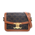 Celine Shoulder Bag Teen Triomphe Tan Canvas Calfskin