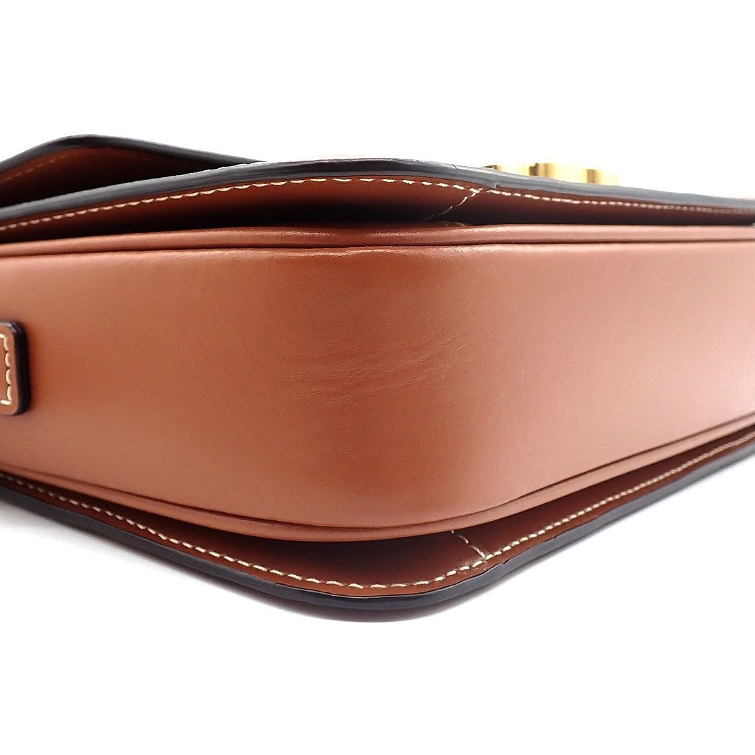 Celine Shoulder Bag Teen Triomphe Tan Canvas Calfskin — view 8
