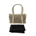 Gucci Mini Boston Bag GG Zipper Tag Half Torn Beige