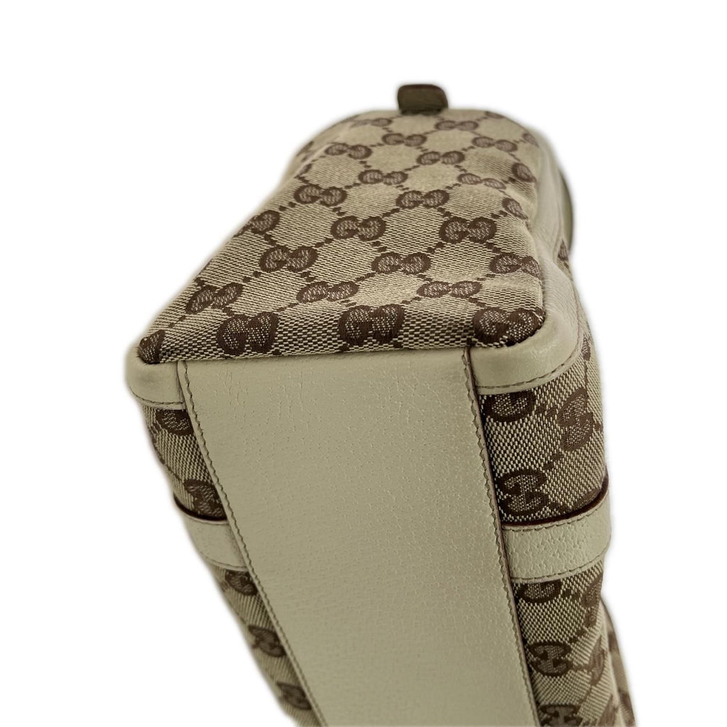 Gucci Mini Boston Bag GG Zipper Tag Half Torn Beige — view 7