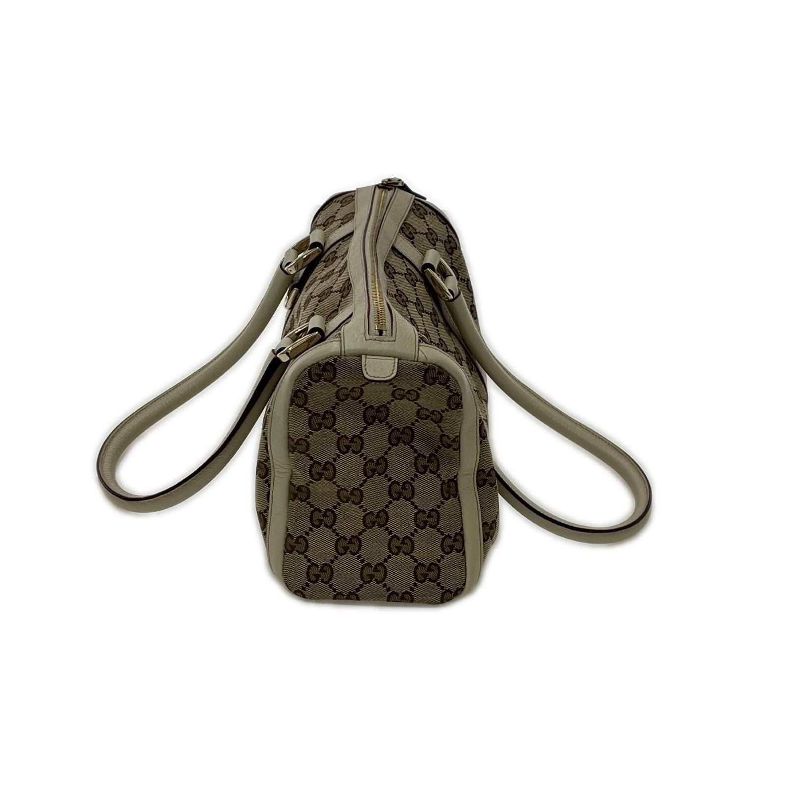 Gucci Mini Boston Bag GG Zipper Tag Half Torn Beige — view 3