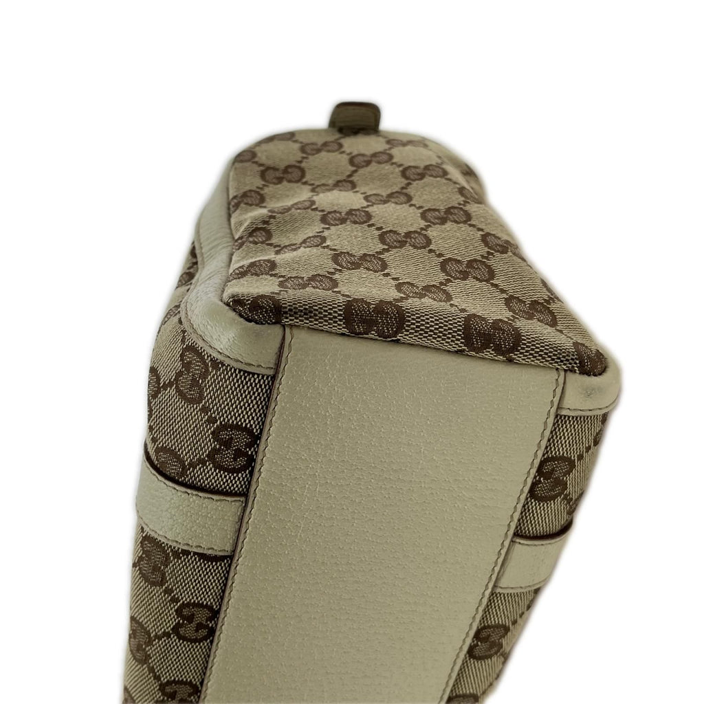 Gucci Mini Boston Bag GG Zipper Tag Half Torn Beige — view 8