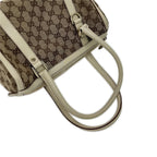 Gucci Mini Boston Bag GG Zipper Tag Half Torn Beige — view 5