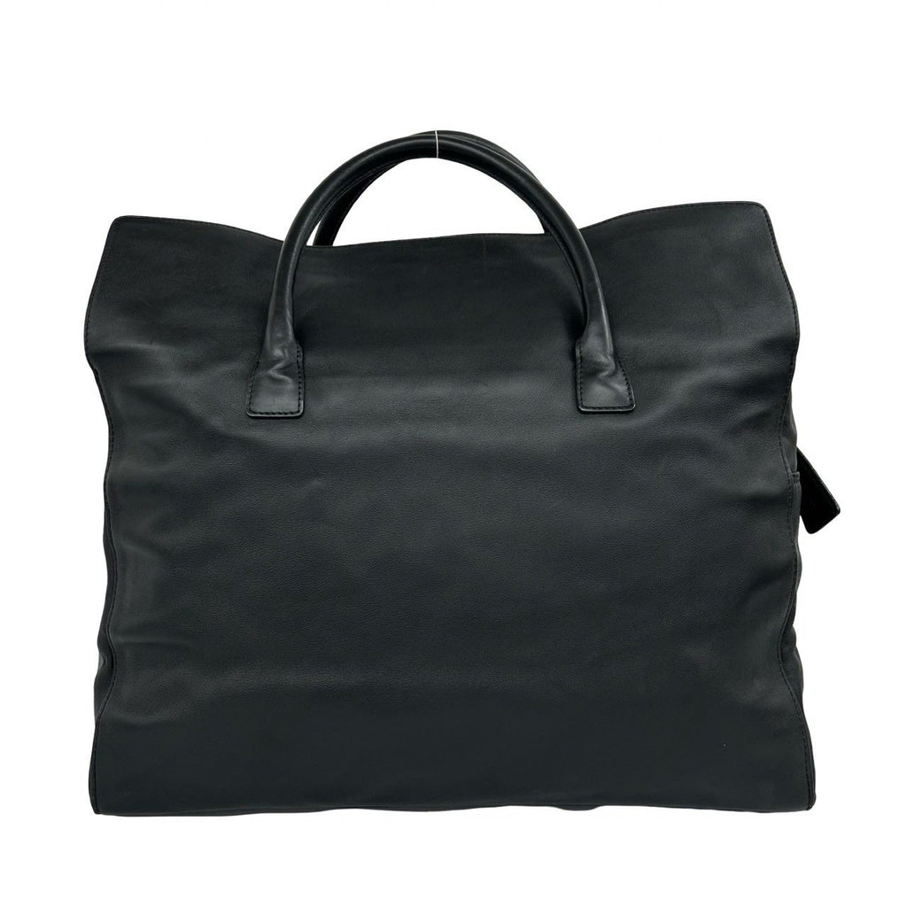 Chanel Card CC Logo Leather Boston Bag Business Black — view 3
