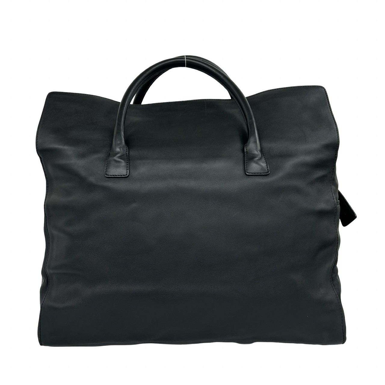 Chanel Card CC Logo Leather Boston Bag Business Black — view 3
