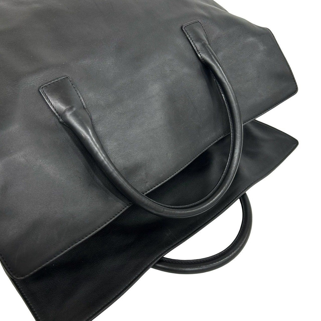 Chanel Card CC Logo Leather Boston Bag Business Black — view 4