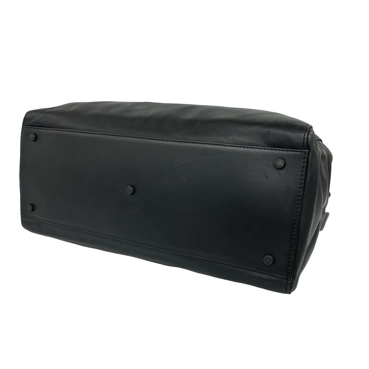 Chanel Card CC Logo Leather Boston Bag Business Black — view 8